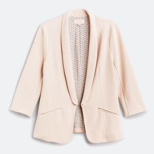 Hannah Modal Scuba Blazer - Size: Small, Color: Blush